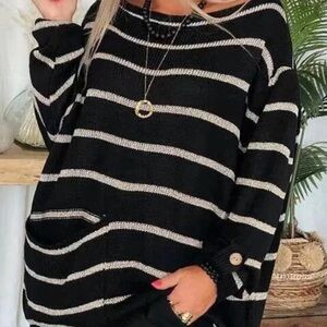 Black and White Striped Sweater